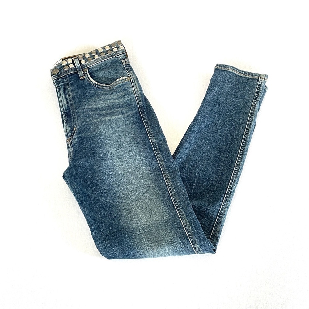 Agolde Roxanne High Rise Studded Skinny Jeans - Picture 7 of 9